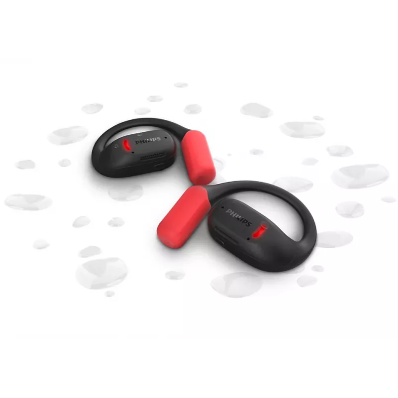 Philips Σειρά 6000 TAA6709BK/00 Ακουστικά/Headset True Wireless Stereo (TWS) Ear-Hook Αθλητικά Bluetooth Μαύρο, Κόκκινο