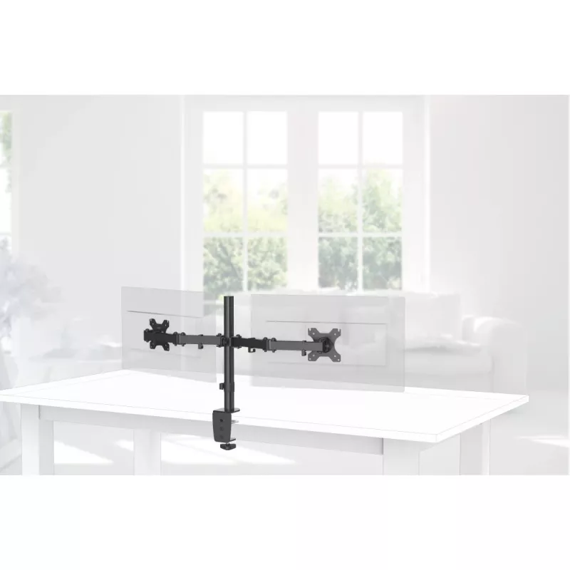Hama 00118491 FULLMOTION βραχίονας διπλής οθόνης για γραφείο, 13-32 ίντσες (81,3 cm), VESA 75x75/100x100, έως 8 kg, μαύρος