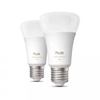 έξυπνος λαμπτήρας Philips A60 E27 — Bluetooth/Zigbee, 6 W, 810 lm, λευκός, συσκευασία 2 τεμ.