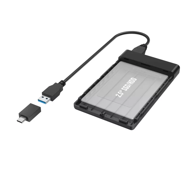 Hama 00200760 θήκη μονάδας αποθήκευσης 2,5 ιντσών (6,4 cm), SATA 6 Gb/s, USB 3.2 Gen 1, μαύρη