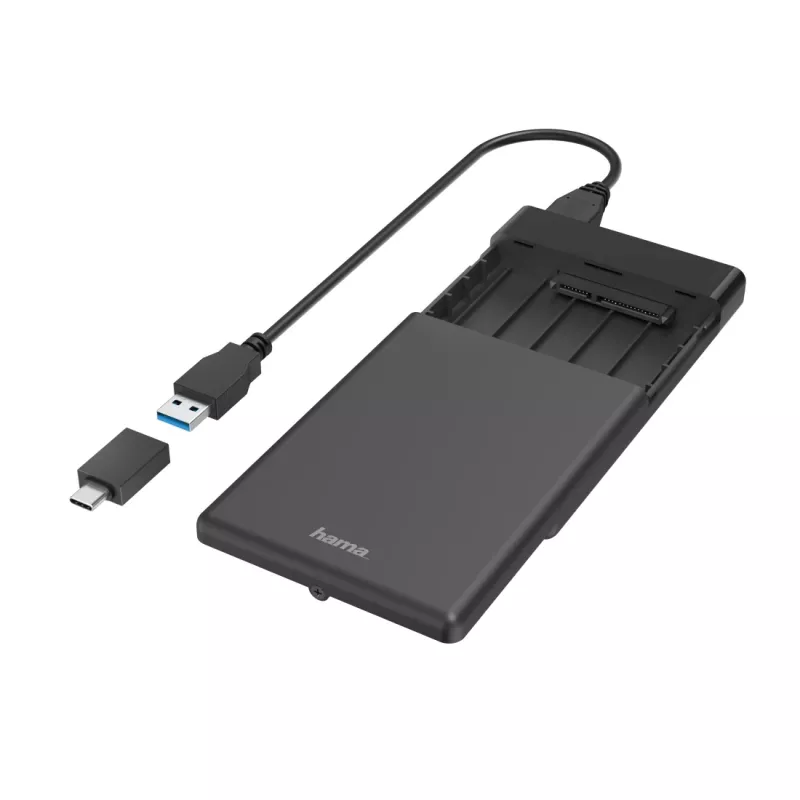 Hama 00200760 θήκη μονάδας αποθήκευσης 2,5 ιντσών (6,4 cm), SATA 6 Gb/s, USB 3.2 Gen 1, μαύρη