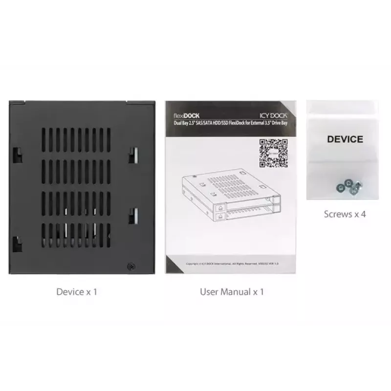 ICY DOCK flexiDOCK MB522SP-B - Θήκη για μονάδες αποθήκευσης - 2.5 (6,4 cm) - Μαύρο (MB522SP-B)