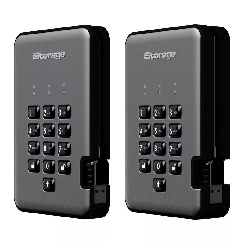 iStorage diskAshur PRO2 IS-DAP2-256-SSD-512-C-G κρυπτογραφημένος φορητός δίσκος SSD, 512 GB, USB 3.1, AES-XTS 256-bit, FIPS 197