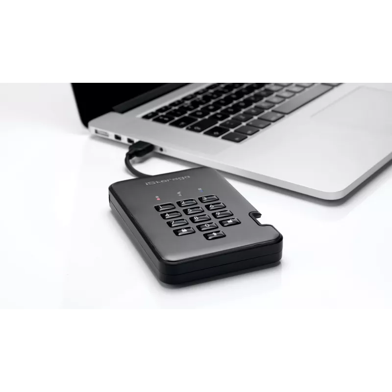 iStorage diskAshur PRO2 IS-DAP2-256-SSD-512-C-G κρυπτογραφημένος φορητός δίσκος SSD, 512 GB, USB 3.1, AES-XTS 256-bit, FIPS 197