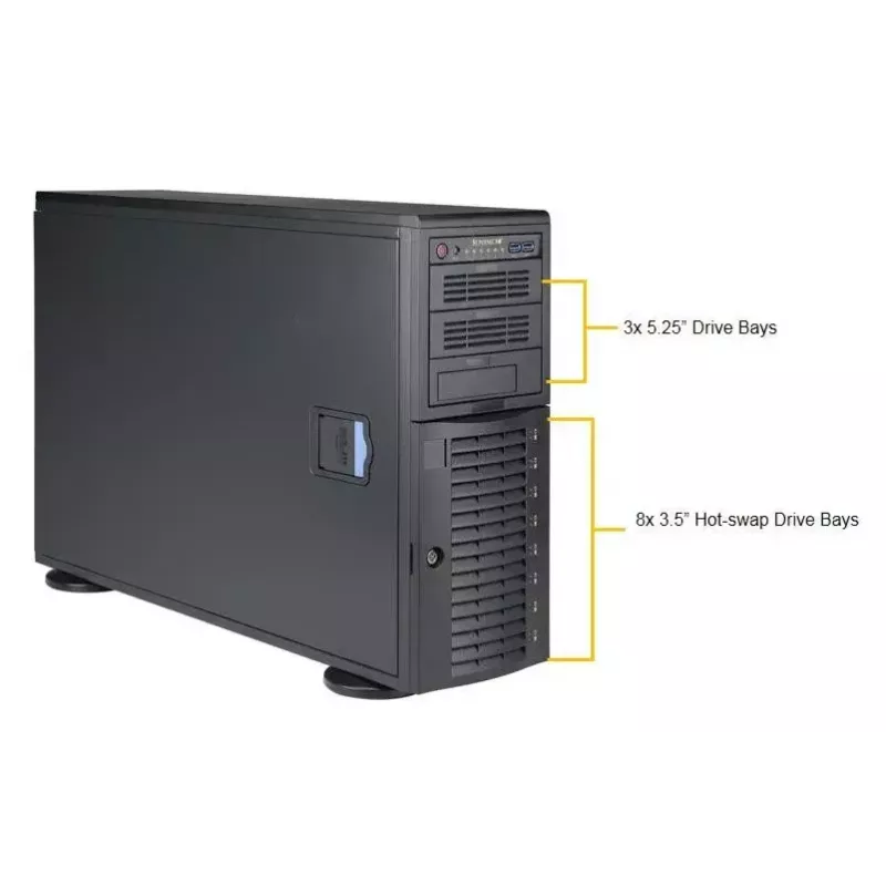 Κουτί υπολογιστή Supermicro SuperWorkstation 7049A-T Rack 4U Μαύρο