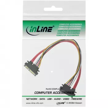 InLine Καλώδιο SATA Data + Power SATA 6Gb/s αρσενικό / θηλυκό 0.50m
