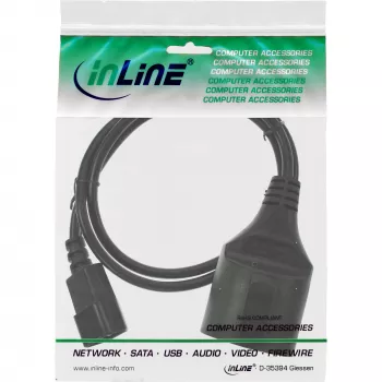 InLine Καλώδιο τροφοδοσίας, C14 σε υποδοχή Schuko, μαύρο, 3m
