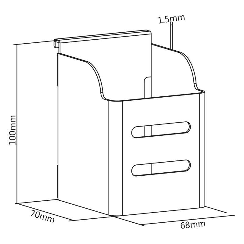 Κουτί καρφιτσών Slatwall InLine, λευκό, Χάλυβας, 1 kg, 68x70x100 mm