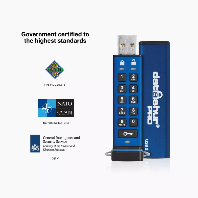 Μονάδα USB iStorage datAshur Pro USB3 256GB με κρυπτογράφηση υλικού AES-256-bit