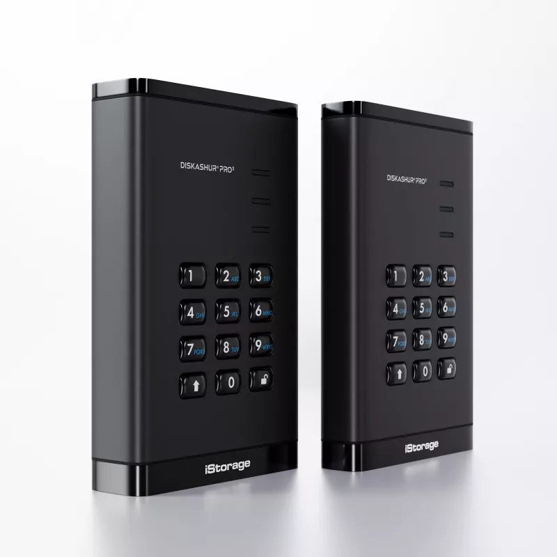 iStorage diskAshur PRO3 IS-DAP3-256-SSD-4000-F κρυπτογραφημένος φορητός SSD 4 TB, USB 3.2 Gen 1 USB-C, AES-XTS 256-bit, FIPS 197, συμβατός με TAA