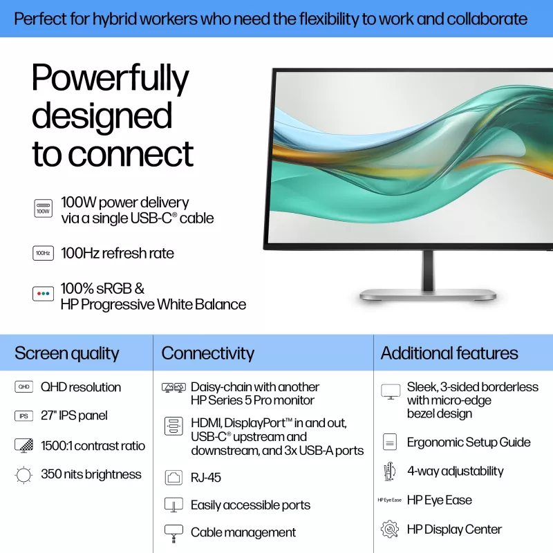 Οθόνη HP Series 5 Pro 27 ιντσών QHD USB-C - 527pu