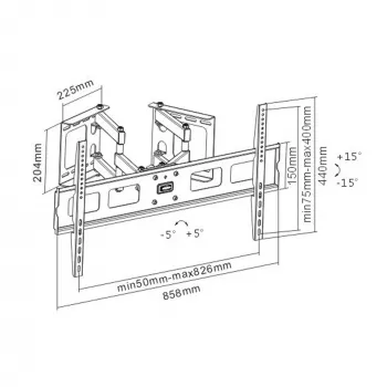 InLine γωνιακή βάση τοίχου για TFT / LED / Plasma 37 ιντσών έως 63 ιντσών έως 60 kg