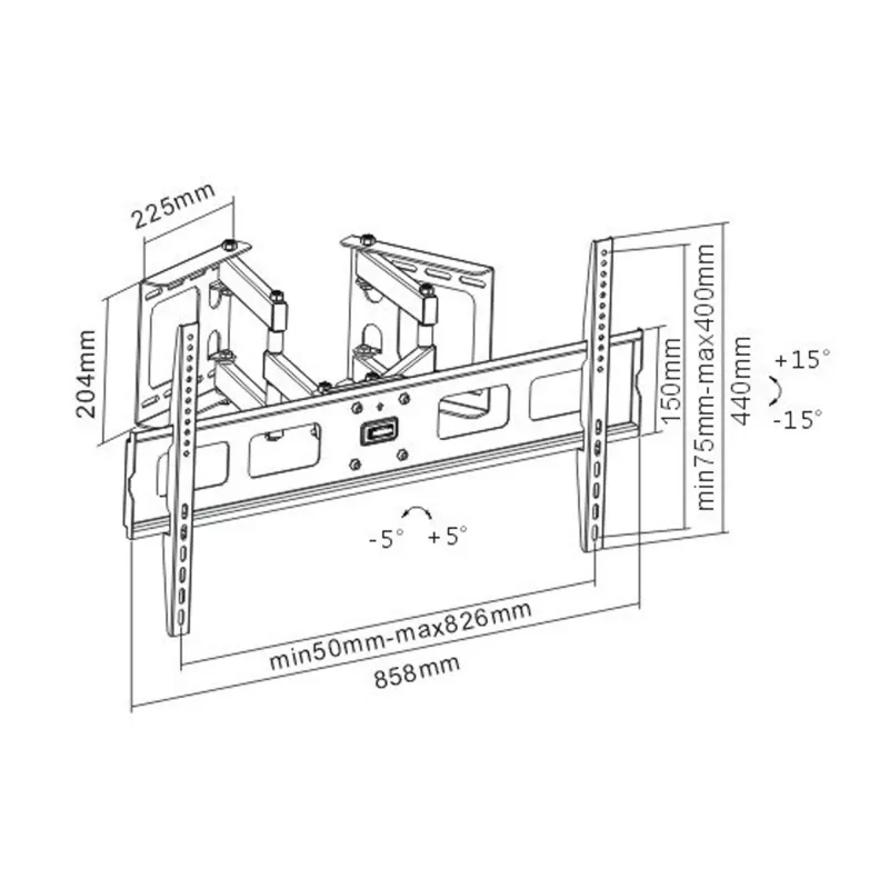 InLine γωνιακή βάση τοίχου για TFT / LED / Plasma 37 ιντσών έως 63 ιντσών έως 60 kg
