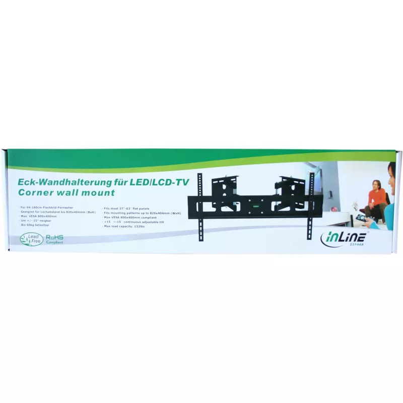 InLine γωνιακή βάση τοίχου για TFT / LED / Plasma 37 ιντσών έως 63 ιντσών έως 60 kg