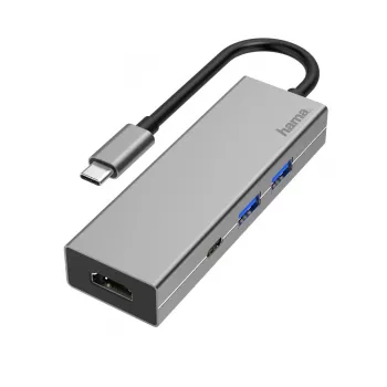 Hama 00200107 Σταθμός σύνδεσης φορητού υπολογιστή/πολλαπλών θυρών USB 3.2 Gen 1 (3.1 Gen 1) Type-C Ανθρακί, Γκρι