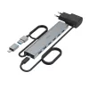 Hama 00200137 διανομέας USB, 7 θύρες, USB 3.2 Gen 1, 5 Gbit/s, με προσαρμογέα USB-C και τροφοδοτικό, περίβλημα αλουμινίου