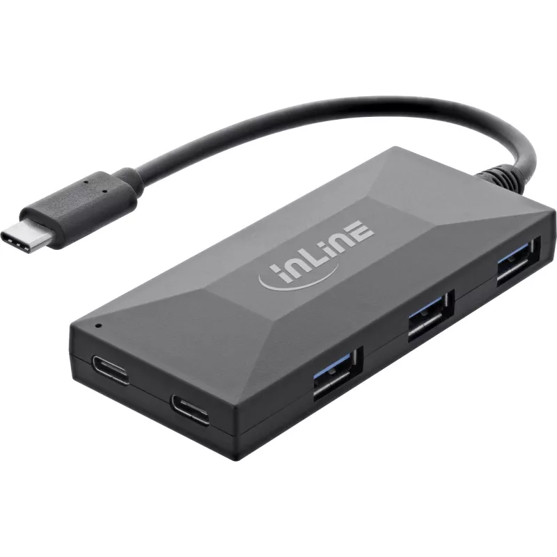 InLine Hub USB 3.2 Gen.1, USB-C σε 2 θύρες USB-C και 3 θύρες USB-A, χωρίς τροφοδοτικό