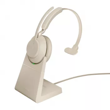 Jabra Evolve2 65 USB-C UC Βάση Φόρτισης Mono - Beige, Ασύρματο, Γραφείο/Callcenter, 20 - 20000 Hz, 99,2 g, Headset, Beige