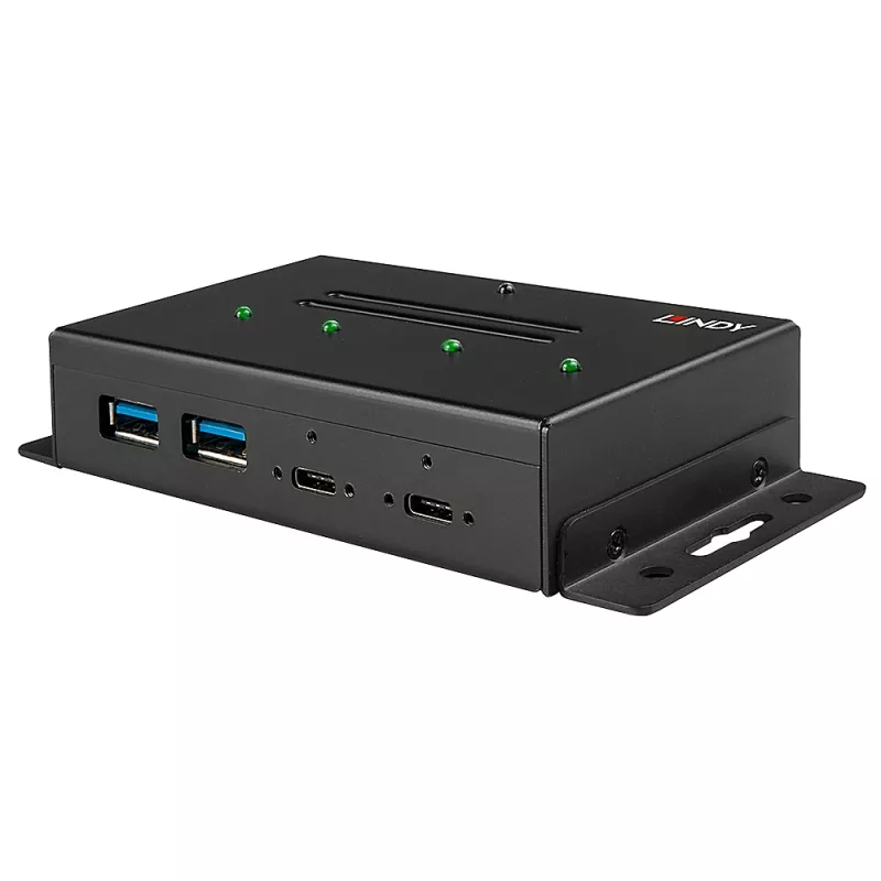 USB Hub Lindy 4 Port USB 3.2 Gen 2 Type-C μεταλλικό hub