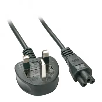 Lindy 2m UK 3-πολικό σε C5 καλώδιο τροφοδοσίας, χωρίς μόλυβδο