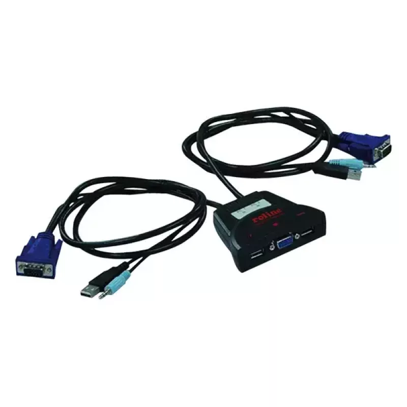 KVM Switch ROLINE Star 1 χρήστης 2 PCs Ήχος USB
