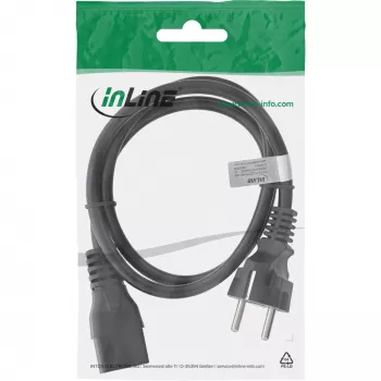 Καλώδιο τροφοδοσίας InLine 16 A CEE 7/7 ίσιο / IEC320/C19 0,5 m