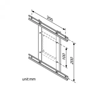 Αντάπτορας VESA ROLINE 100x100-100x200/200x200 ρυθμιζόμενος ασημί