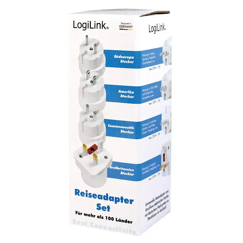 Ταξιδιωτικός αντάπτορας LogiLink PA0186 λευκό