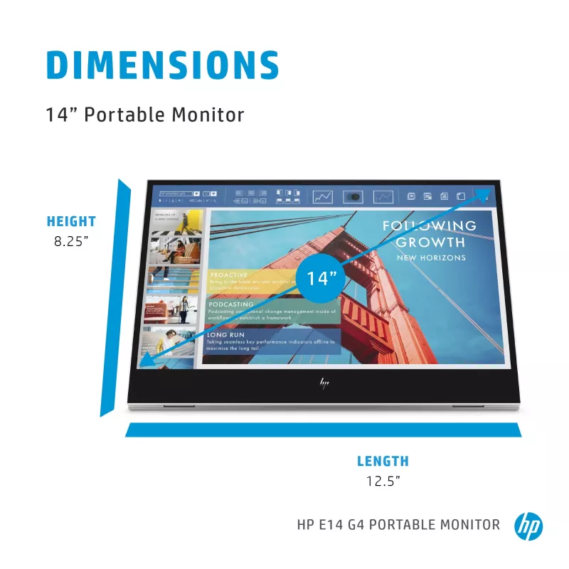 Οθόνη υπολογιστή HP E-Series E14 G4 35,6 cm (14 inch) 1920 x 1080 pixel Full HD LED λευκό