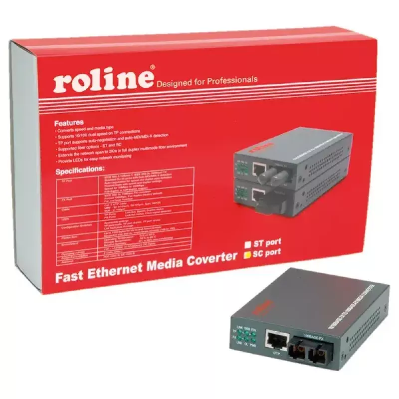 Μετατροπέας Fast Ethernet ROLINE RC-100FX/SC