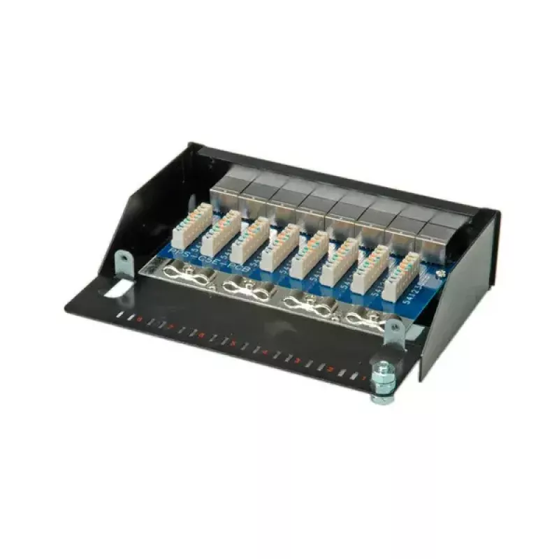 Patch panel τοίχου ROLINE Cat.5e 8 Ports STP Μαύρο