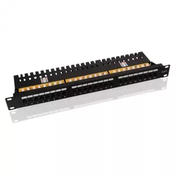 Patch panel VALUE Cat.6/Class E 24 θυρών UTP μαύρο