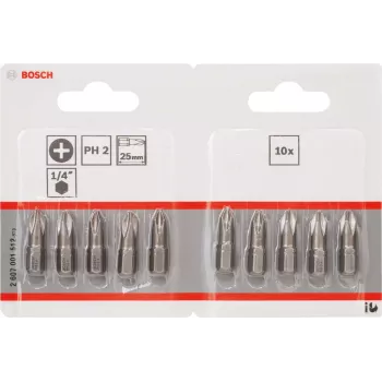 Μύτη κατσαβιδιού Bosch 2607001512 εξαιρετικά σκληρή 10 τεμ. PH 2 25 mm