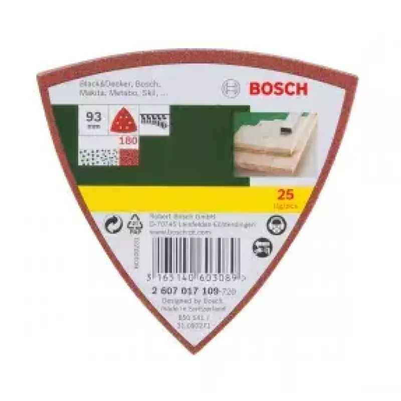 Bosch 2607017109 25 τεμ. φύλλο λείανσης