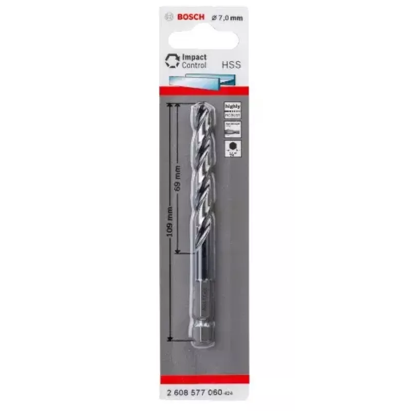 Στριφτό τρυπάνι Bosch HSS 7 mm