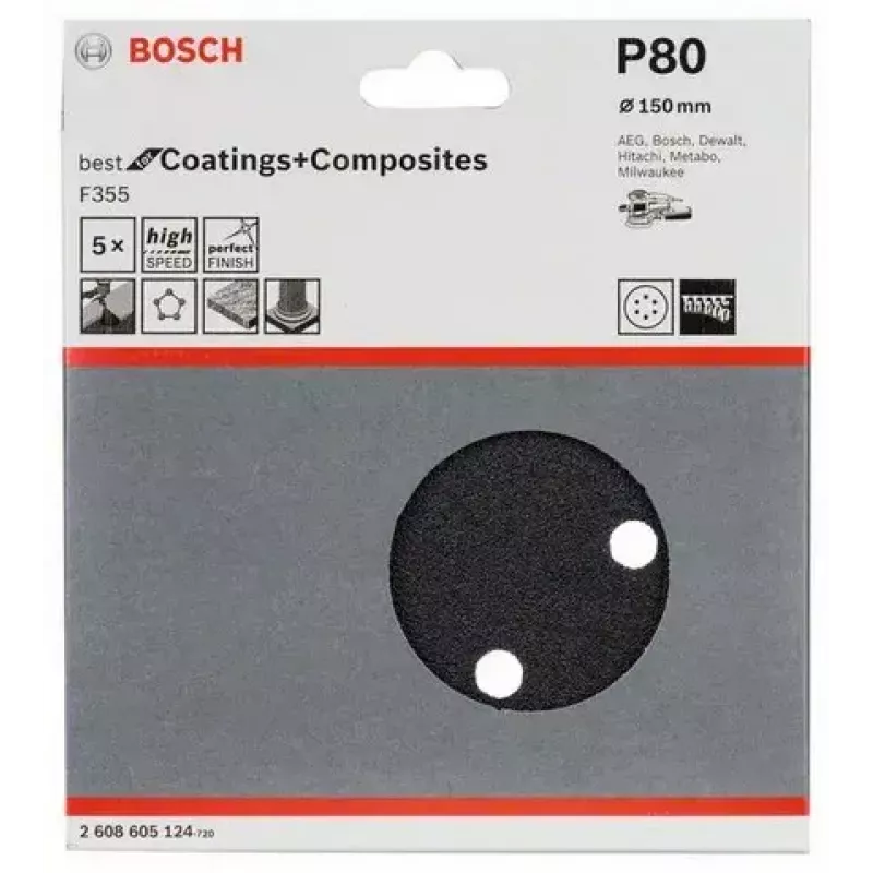 Φύλλο λείανσης Bosch F355 5 τεμ.