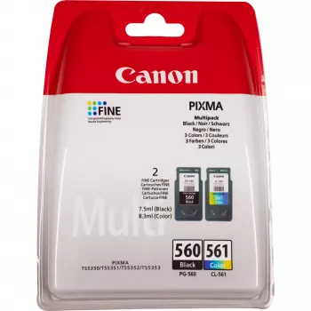 Canon PG-560 μαύρο και CL-561 έγχρωμο μελανοδοχεία πολλαπλή συσκευασία