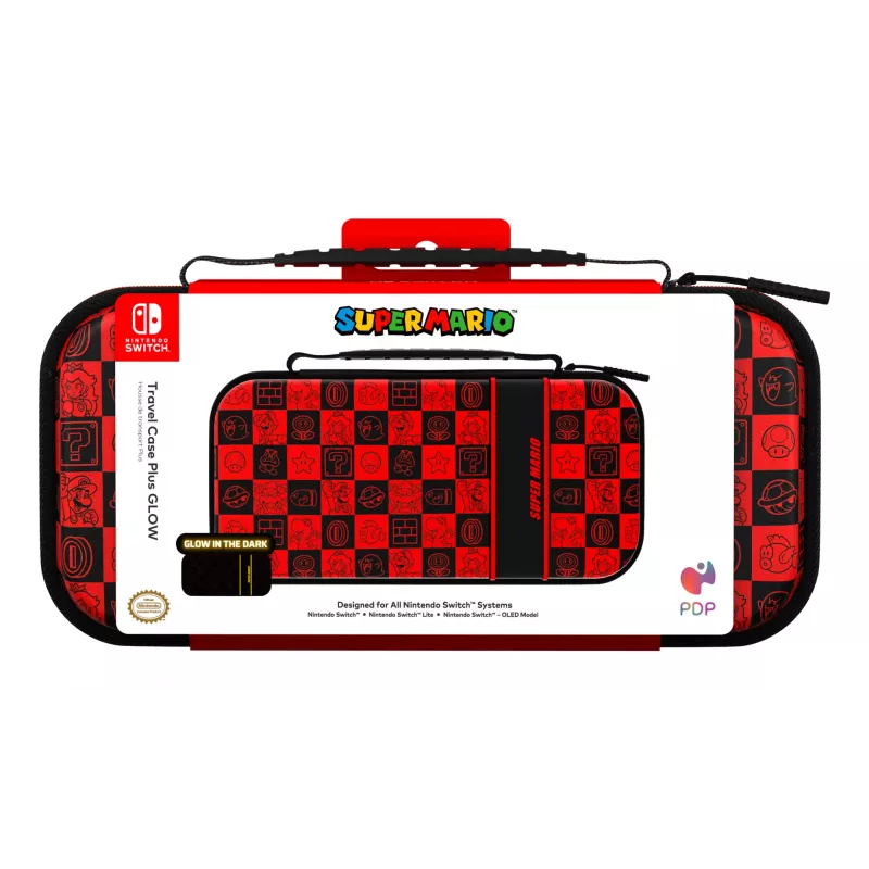PDP Travel Case Plus GLOW: Super Icon, για Nintendo Switch, Nintendo Switch Lite, Nintendo Switch – OLED
