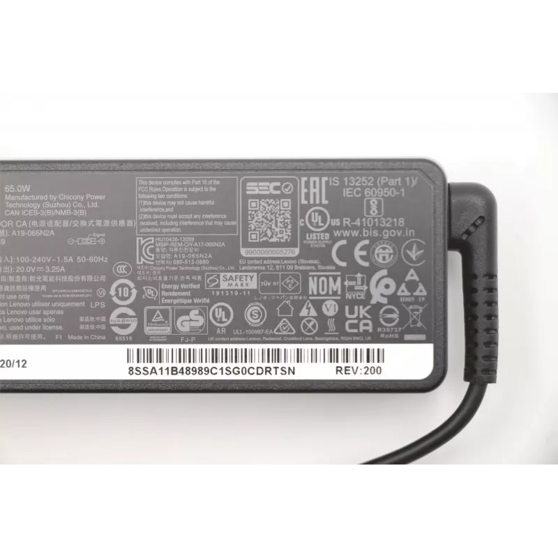 Lenovo 5A10V03250 τροφοδοτικό/μετατροπέας εσωτερικού χώρου 65 W μαύρο