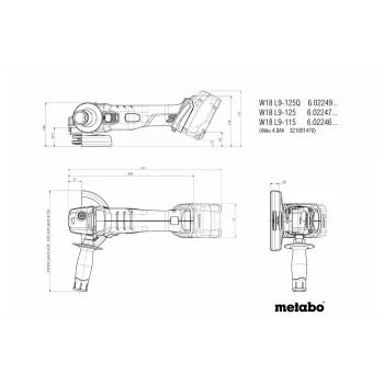 Γωνιακός τροχός Metabo W 18 L 9-125