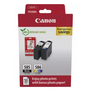 Κασέτα μελανιού Canon PG-585/CL-586 PVP 2 τεμ. γνήσια μαύρο, κυανό, ματζέντα, κίτρινο