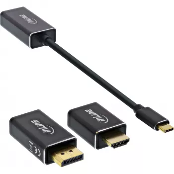 Σετ μετατροπέα οθόνης USB InLine 6 σε 1, 4K/60Hz μαύρο