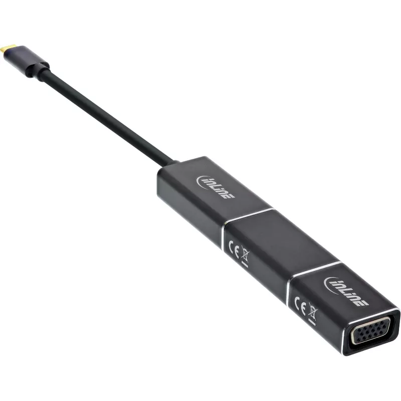 Σετ μετατροπέα οθόνης USB InLine 6 σε 1, 4K/60Hz μαύρο