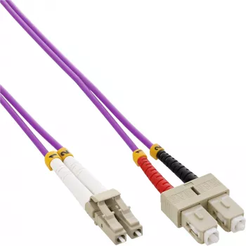 Καλώδιο οπτικής ίνας duplex LC/SC InLine 88641P 50/125µm OM4 1m