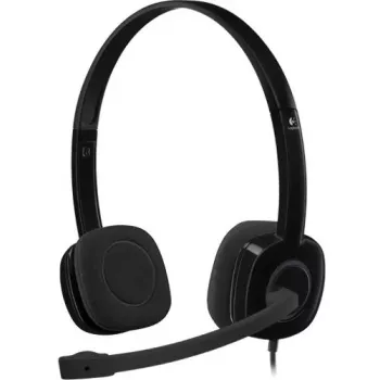 Στερεοφωνικό headset Logitech H151 με μικρόφωνο με μείωση θορύβου, ενσύρματο, μαύρο