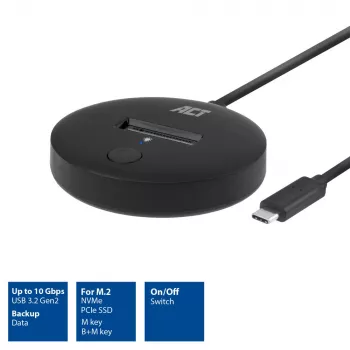 Σταθμός υποδοχής SSD ACT M.2 NVMe/PCIe USB-C 3.2 Gen2 μαύρο