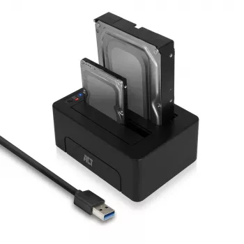 Σταθμός υποδοχής διπλού HDD/SSD ACT 2,5 ιντσών και 3,5 ιντσών SATA, USB 3.2 Gen1