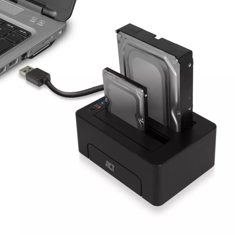 Διπλός σταθμός σύνδεσης ACT AC1504 για HDD, USB 3.2 Gen 1, μαύρος