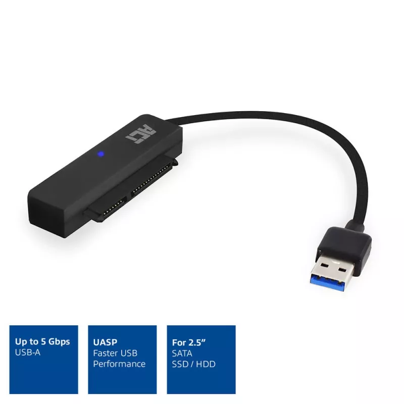 Καλώδιο προσαρμογέα USB ACT για HDD/SSD 2,5 ιντσών SATA AC1510 0,15 m μαύρο