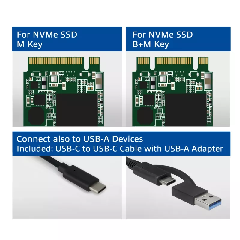 Θήκη SSD ACT AC1615 USB-C M.2 NVMe PCIe 10 Gbit/s μαύρο